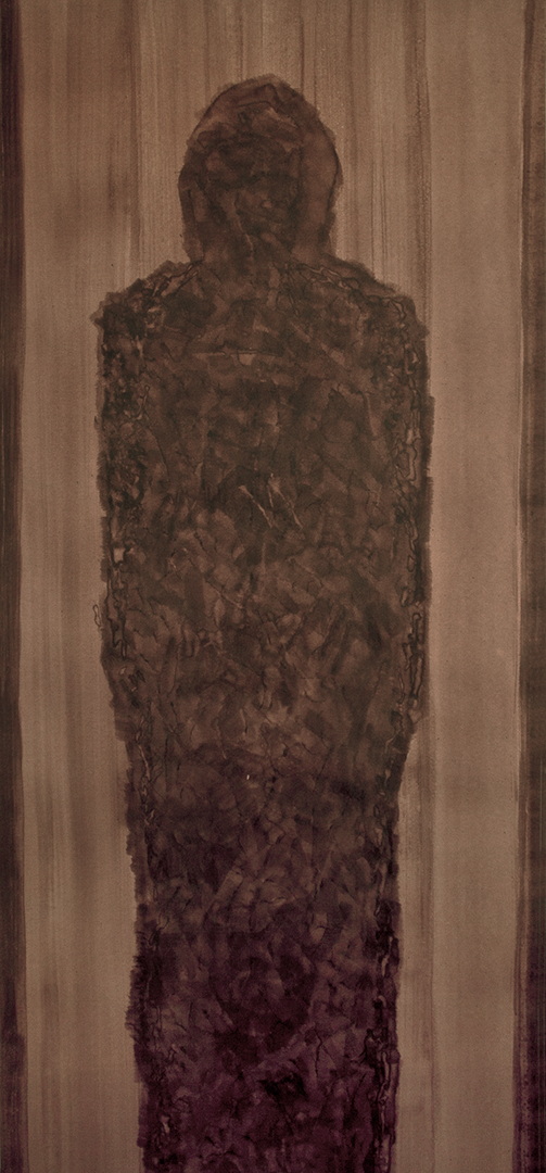 S010 - Brou de noix sur papier, 29cm x 65cm