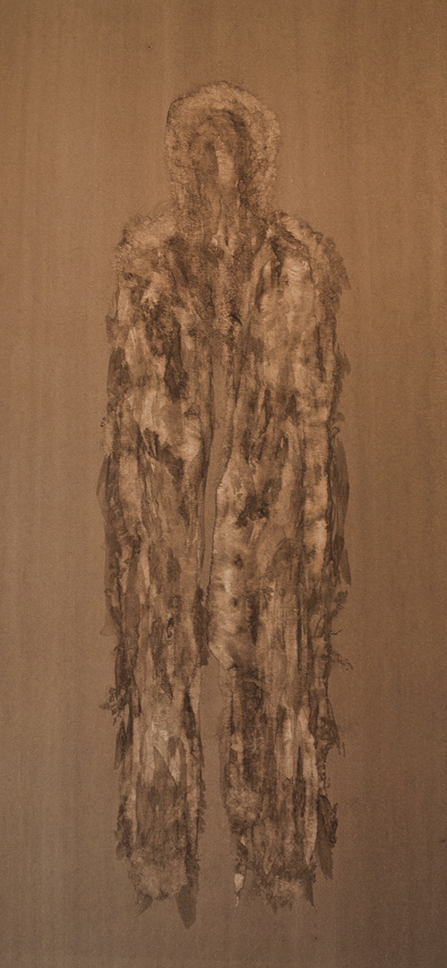 S011 - Brou de noix sur papier, 32cm x 66cm