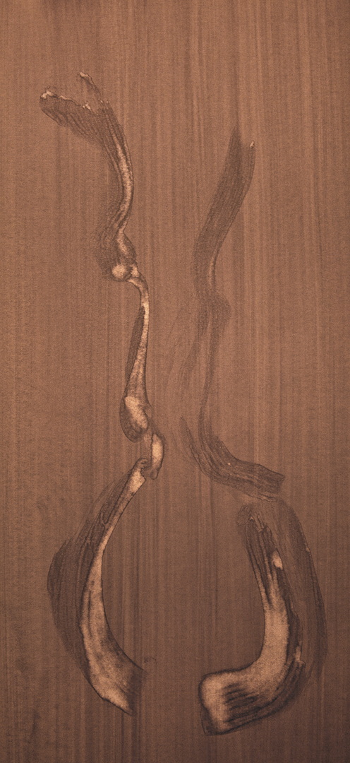 S016 - Brou de noix sur papier, 27,5cm x 63cm
