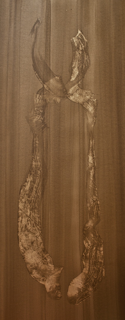 S017 - Brou de noix sur papier, 39cm x 93,5cm